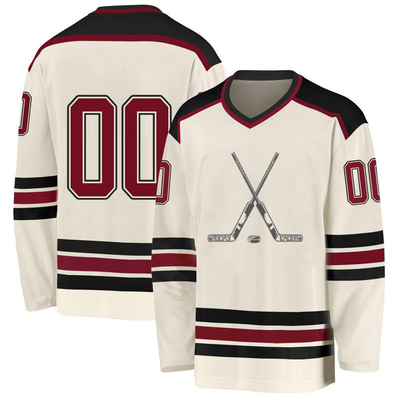 Crossed Hockey Stick With Puck Flat Hockey Jersey