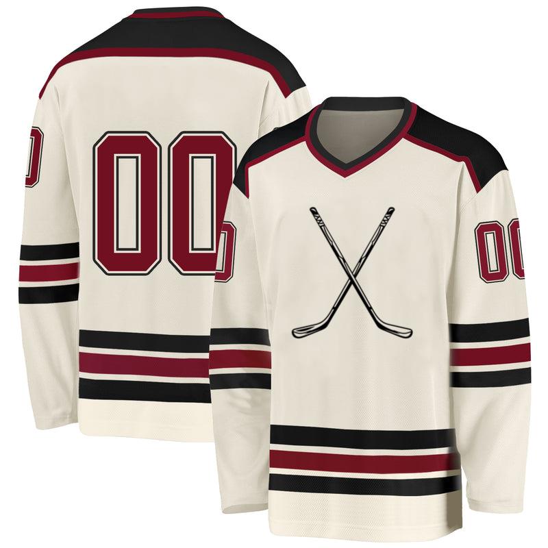 Crossed Ice Hockey Sticks High Contrast Hockey Jersey