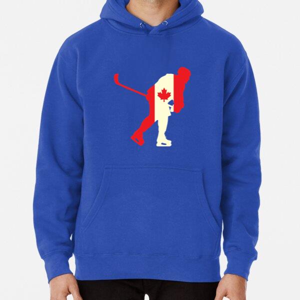 Hockey Player On Canada Flag Flat Classic Unisex Hoodie