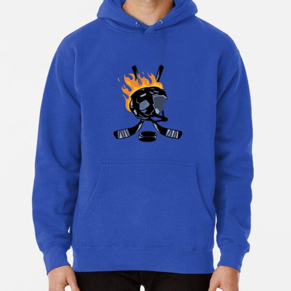 Ice Hockey Helmet And Sticks On Fire Classic Unisex Hoodie