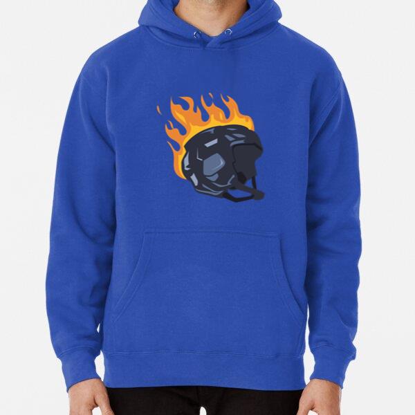 Ice Hockey Helmet On Fire Illustration Classic Unisex Hoodie