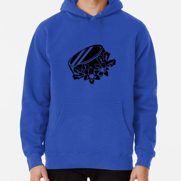 Ice Hockey Puck With Flowers High Contrast Classic Unisex Hoodie