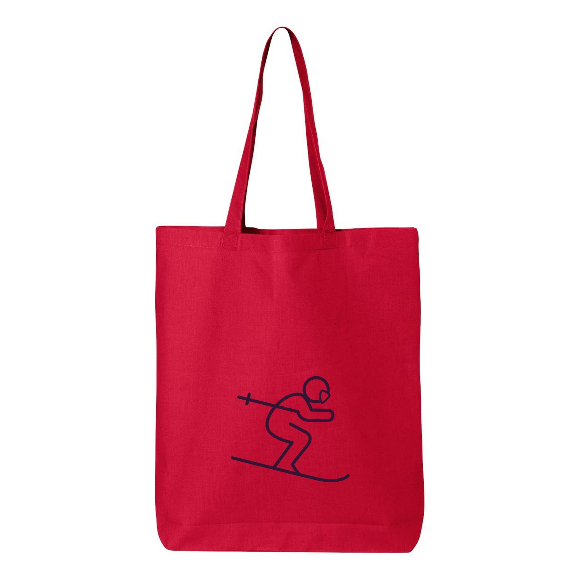 Man Skiing Stroke Canvas Tote Bag 