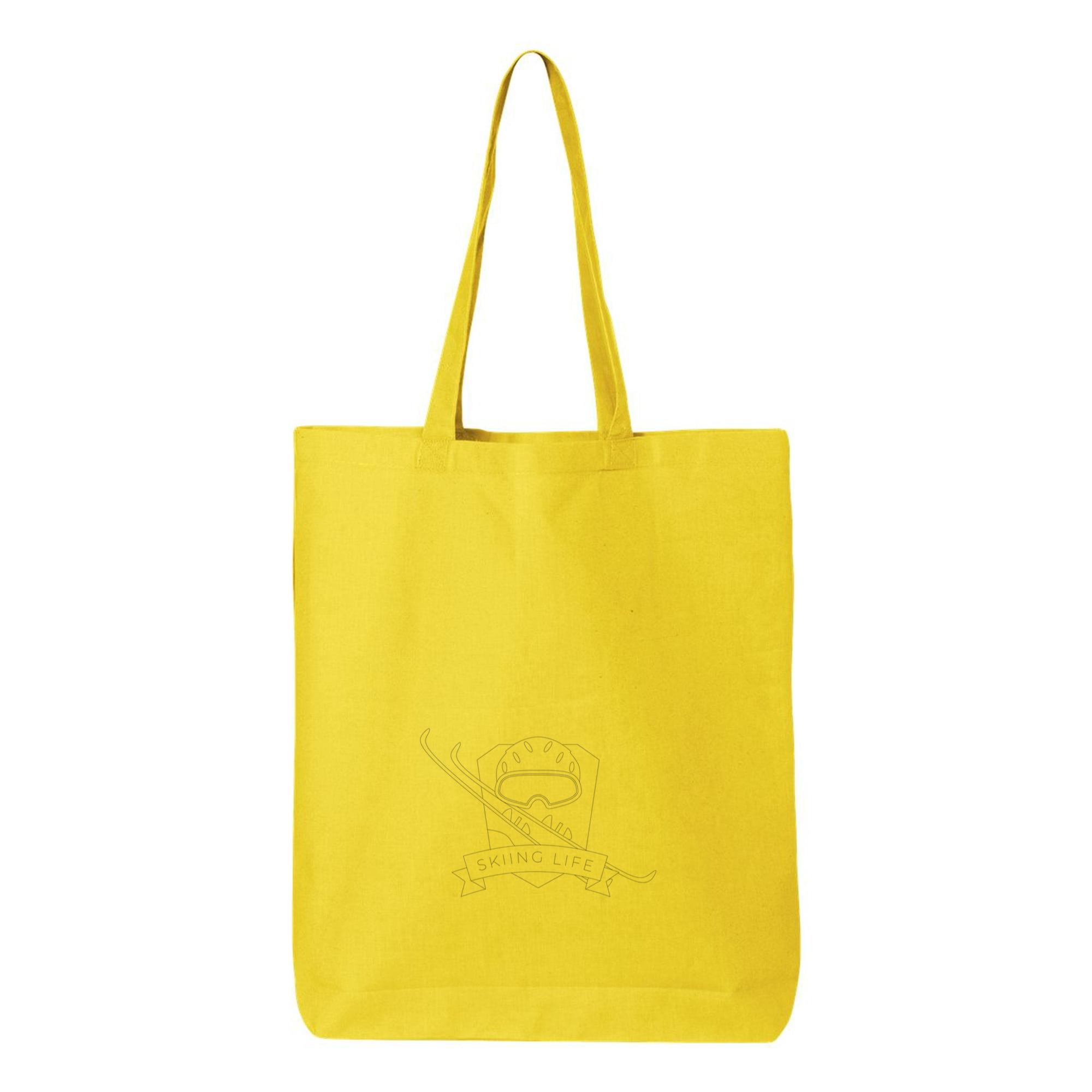 Skiing Life Mask Ski Badge Line Canvas Tote Bag - Image 4