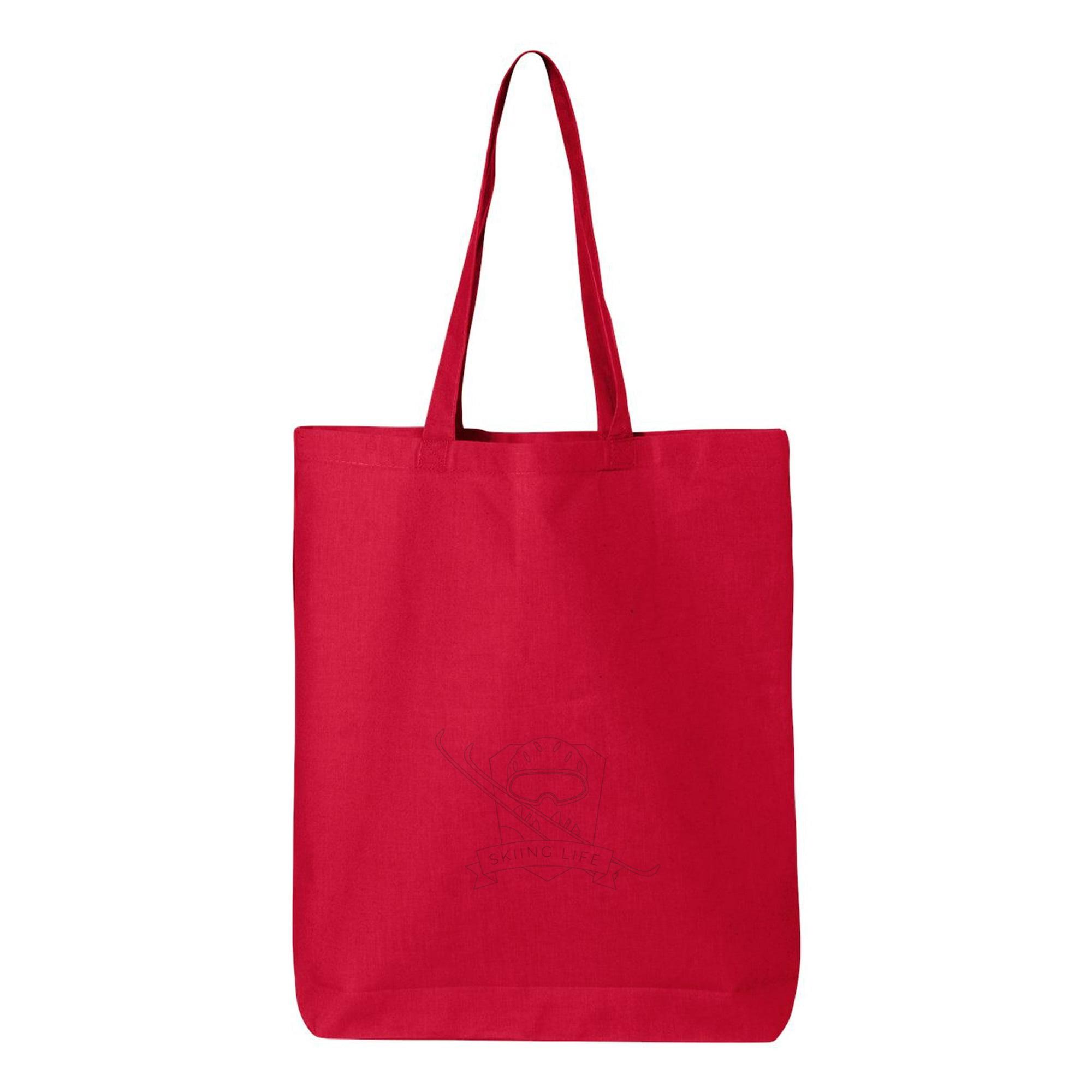 Skiing Life Mask Ski Badge Line Canvas Tote Bag 