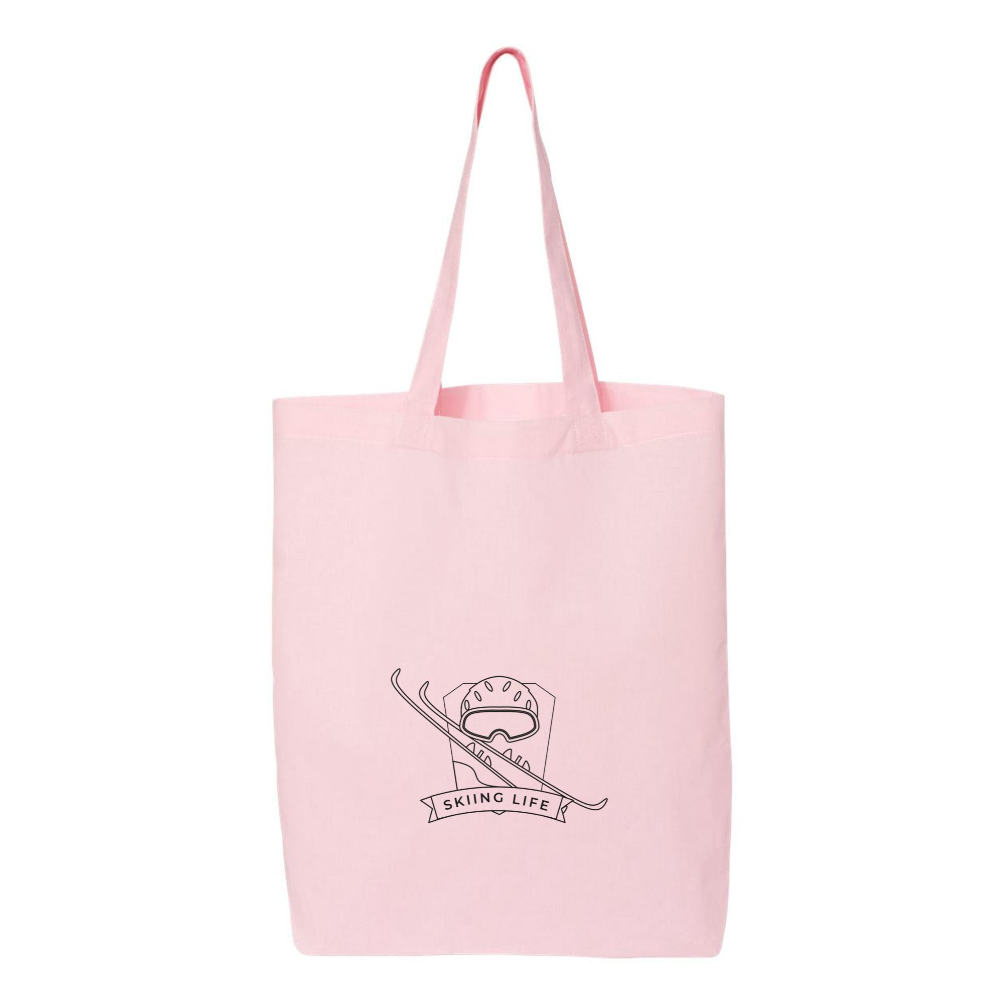 Skiing Life Mask Ski Badge Stroke Canvas Tote Bag - Image 2