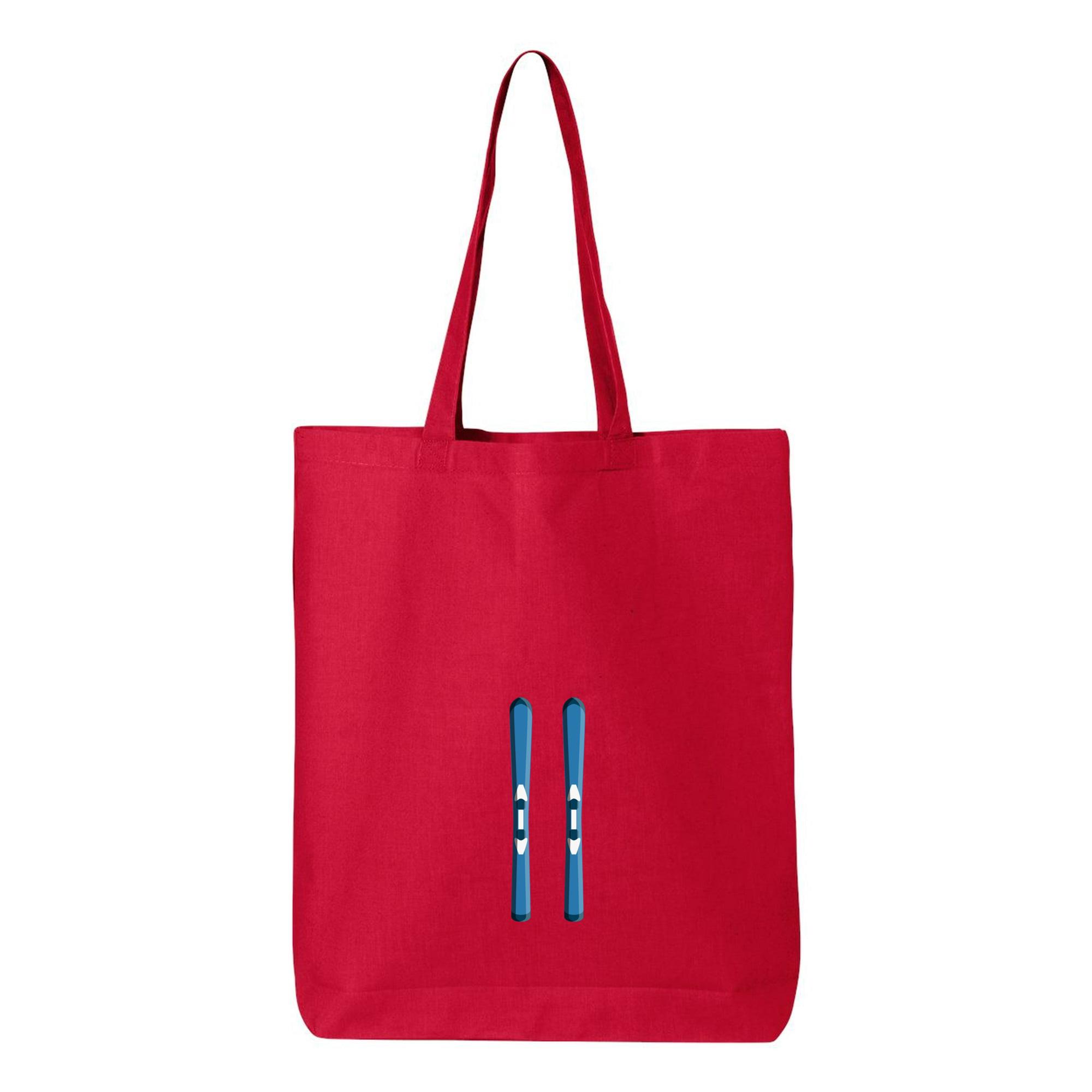 Skis Top View Icon Canvas Tote Bag 