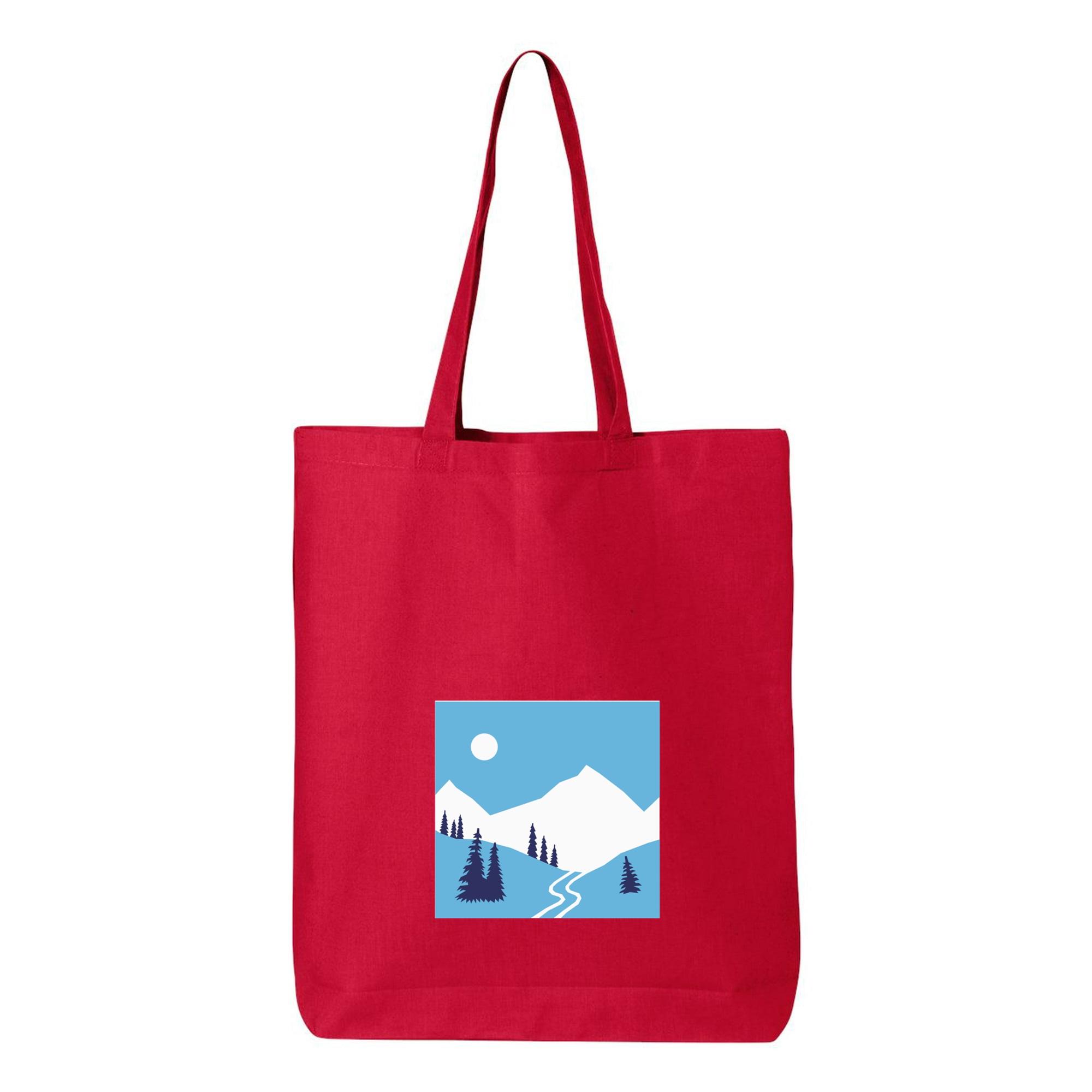 Snow Ski Composition Flat Canvas Tote Bag 