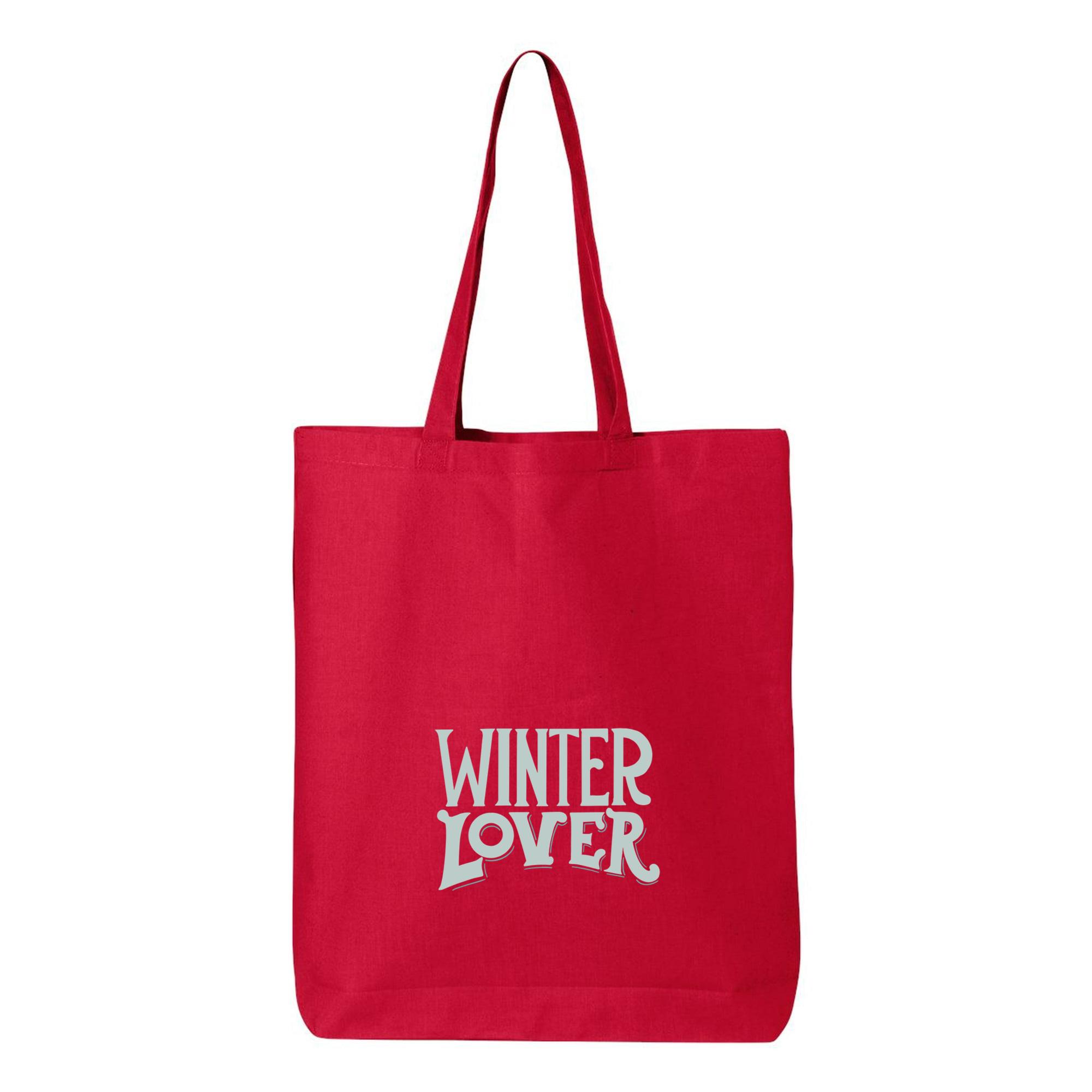 Winter Lover Label Canvas Tote Bag 