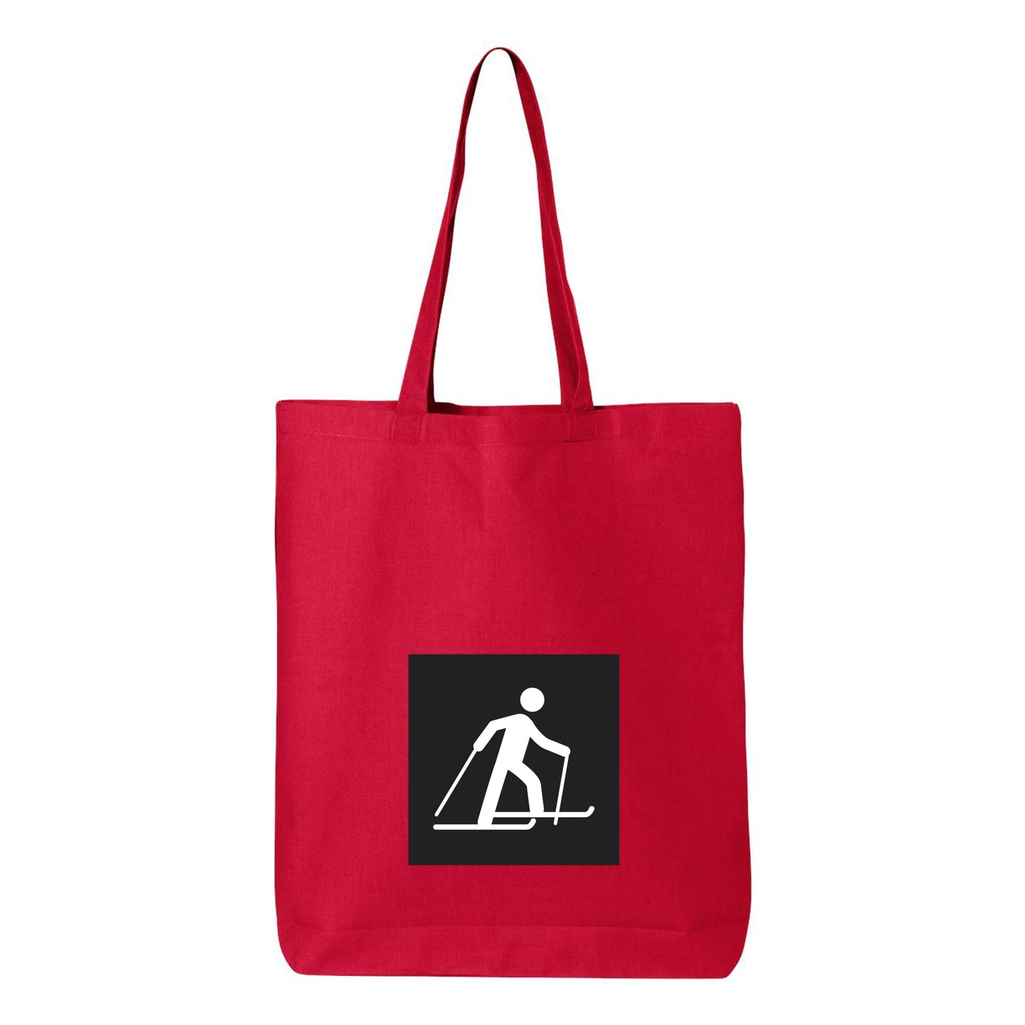 Winter Ski Square Icon Canvas Tote Bag 