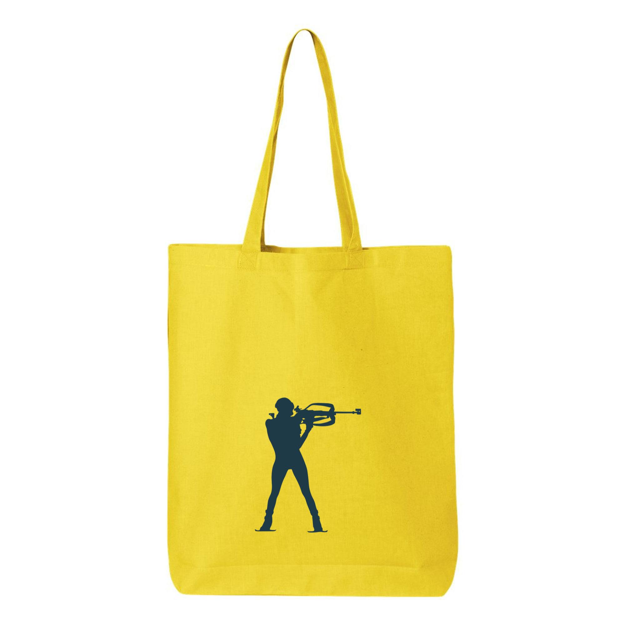 Winter Sport Snow Silhouette Canvas Tote Bag - Image 4