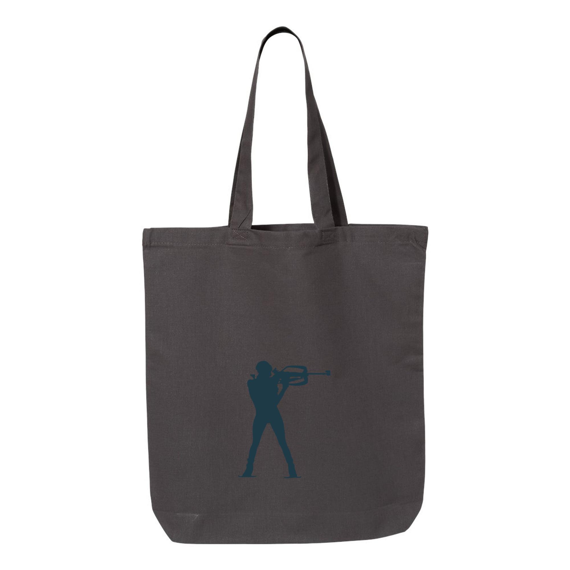 Winter Sport Snow Silhouette Canvas Tote Bag - Image 3