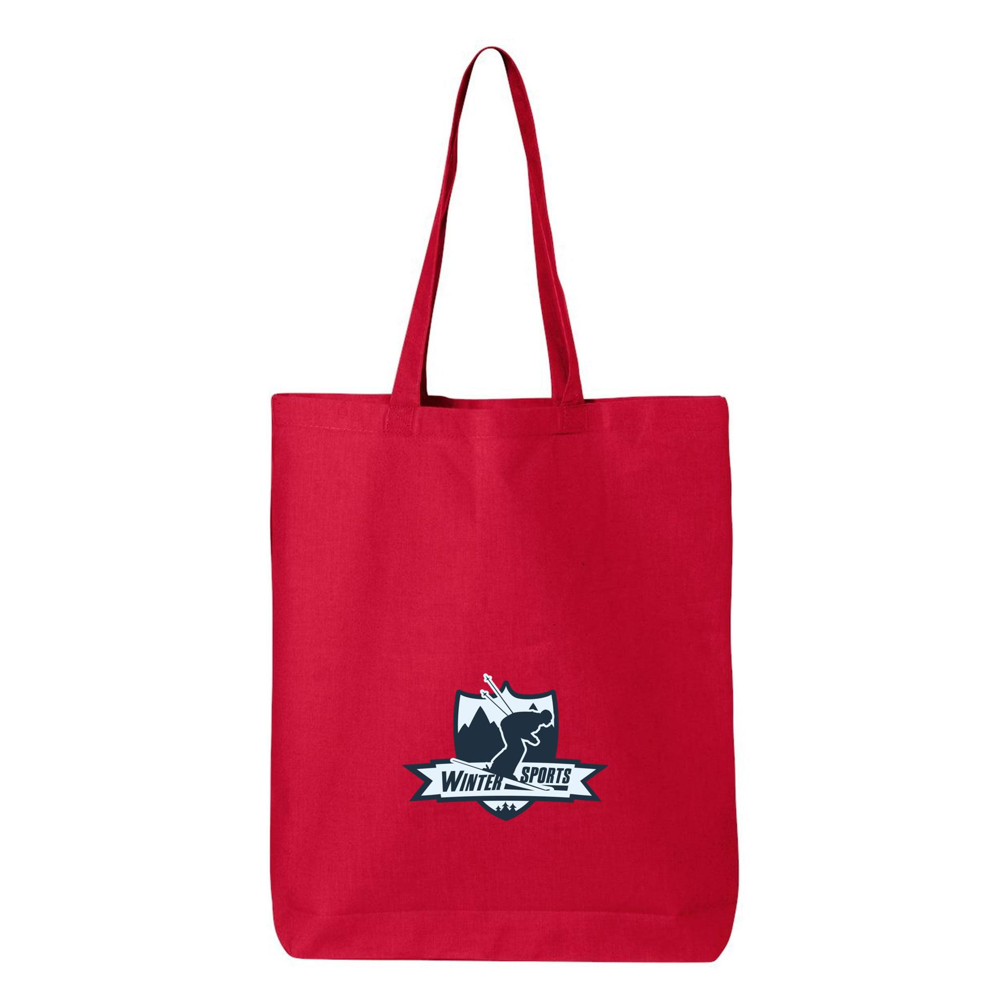 Winter Sports Label Canvas Tote Bag 