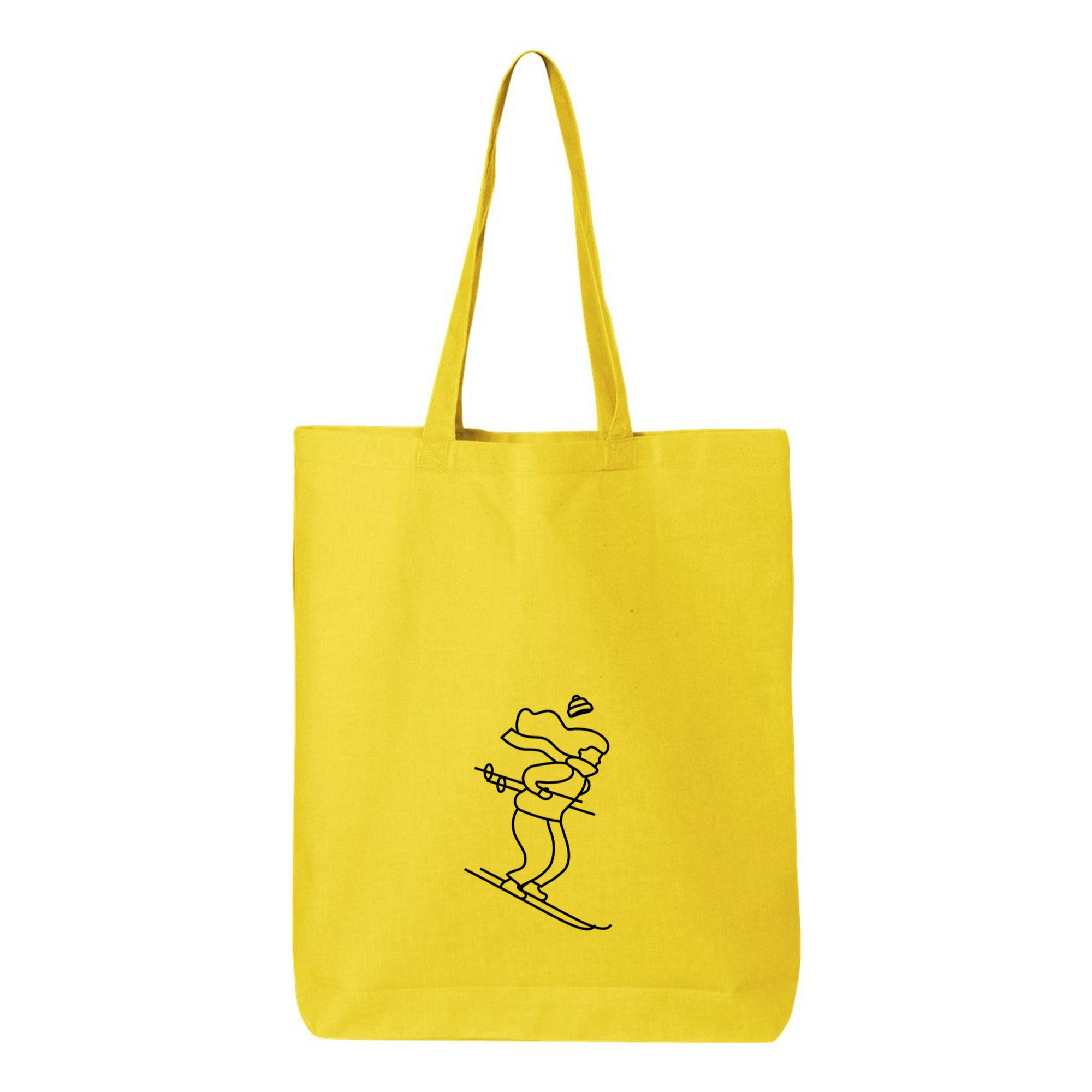 Winter Woman Fast Skiing Stroke Canvas Tote Bag - Image 4