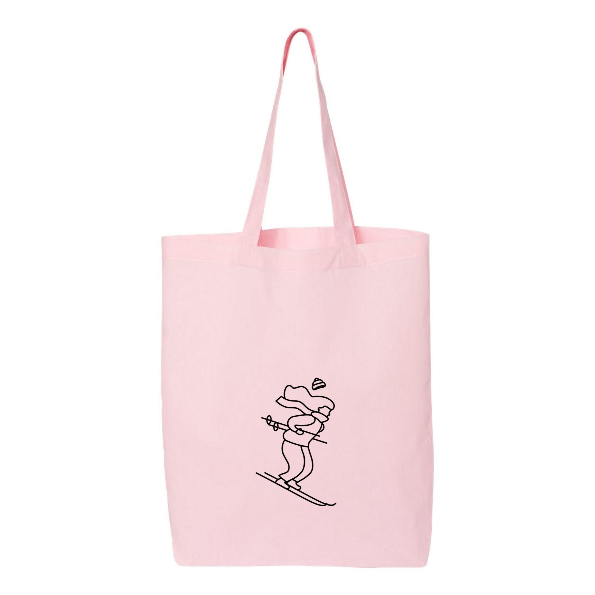 Winter Woman Fast Skiing Stroke Canvas Tote Bag - Image 2