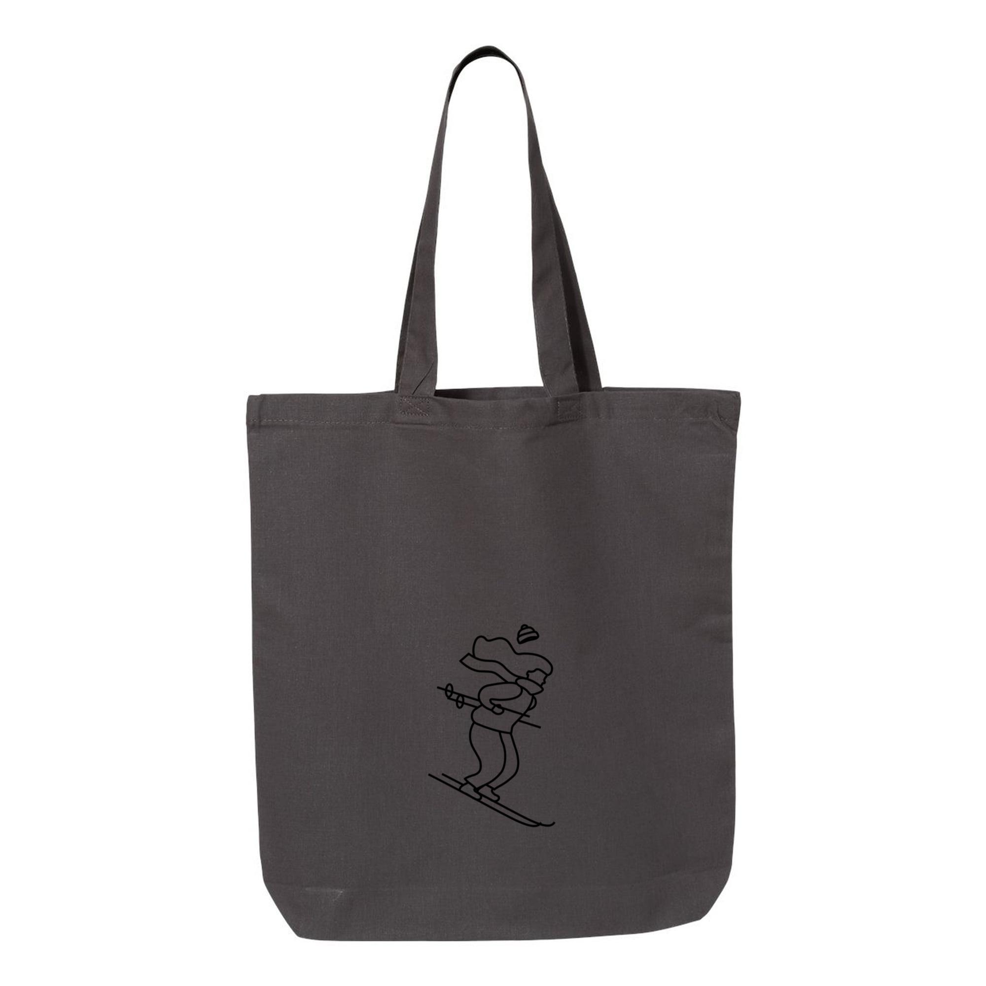 Winter Woman Fast Skiing Stroke Canvas Tote Bag - Image 3