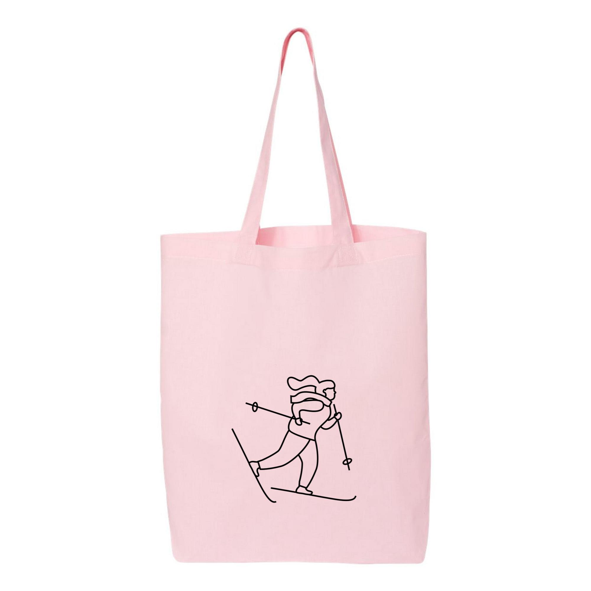 Winter Woman Skiing Stroke Canvas Tote Bag - Image 2